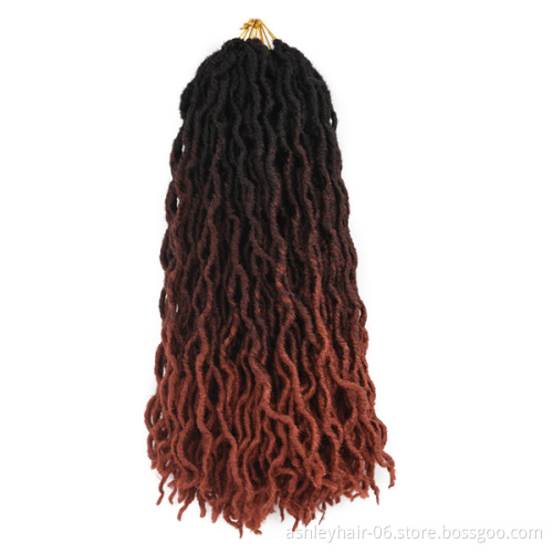 18 Inch 24 Strands Crochet Braids Goddess Ombre Color Faux Locs Synthetic Extension